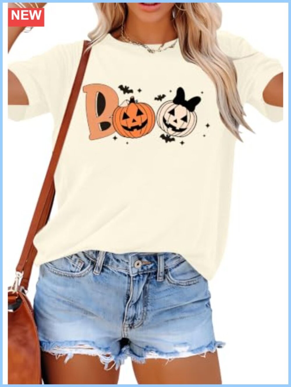 Vintage Halloween Graphic Tee Short Sleeve Round Neck Fall Top